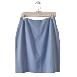 KGR Women's Blue Wool Straight Mini / Knee Length Skirt | Size12